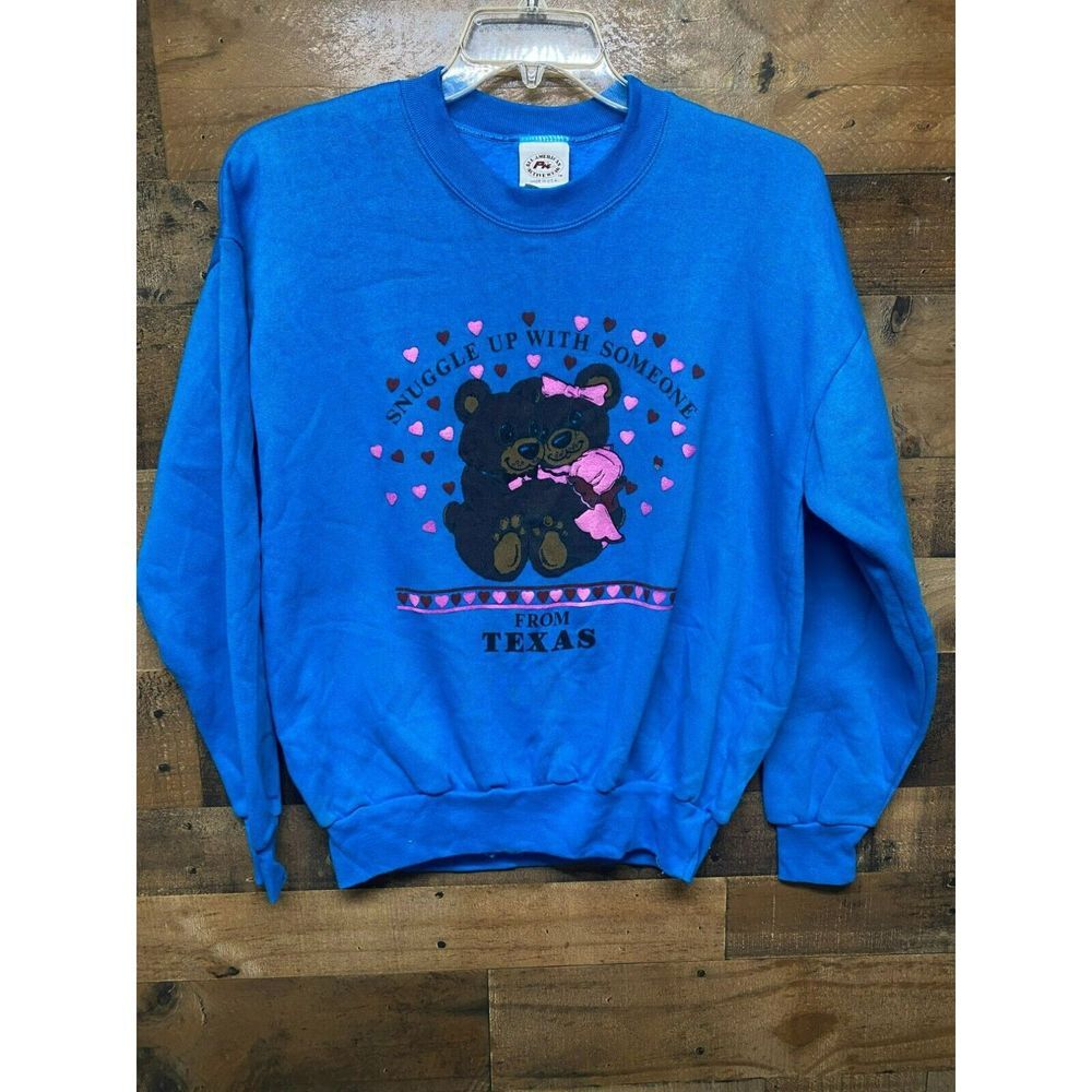 All American Activewear Snuggle Bear Women's Sweatshirt Size Large *Made in USA*